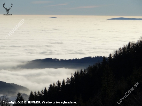 Ranná inverzia - pohľad zo Skalky na Podpoľanie