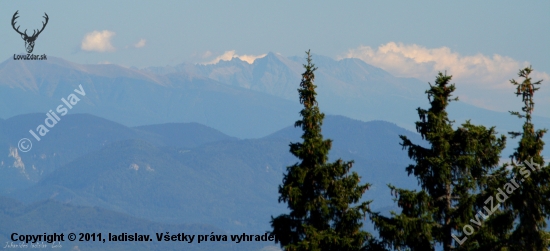 Pohľad na Tatry s Martinských holí.