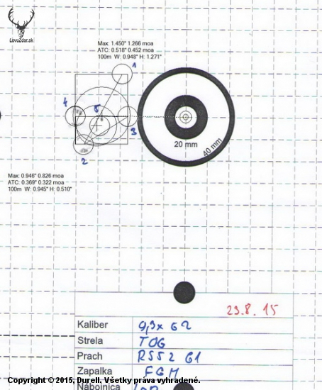 9,3x62 TOG  RS52 61 gr  Lapua NBC  FED GM - OAL 82,5