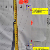 Weatherby mark V 6,5 creedmoor strela hornady eld match, rozptyl na 300 metrov